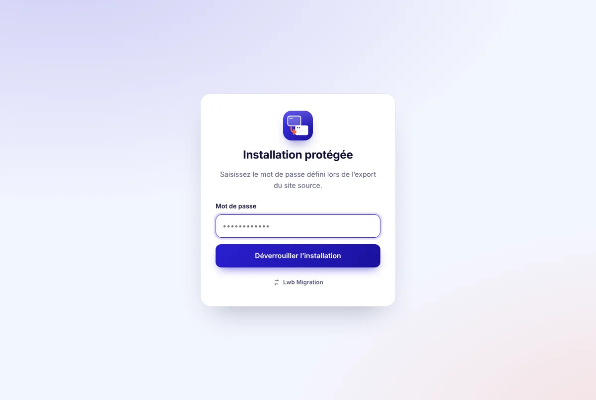 installer.php protégé par mot de passe