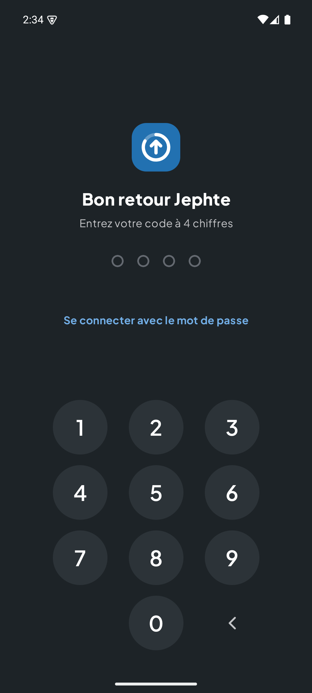 Déverrouillage par code PIN